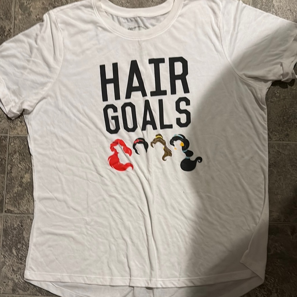 Disney plus size 2x princess HAIR Goals T Shirt Belle,Jasmine,Snow,Ariel EUC #89
